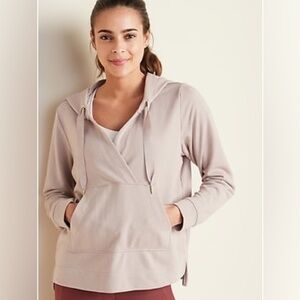 Loose-Fit Cross-Front French Terry Hoodie Size S